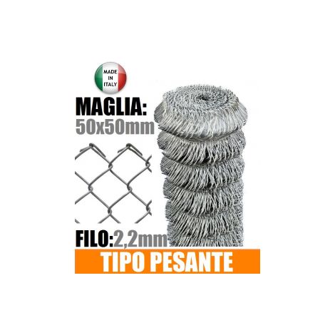 25mt-ROTOLO RETE METALLICA ZINCATA "MAGLIA SCIOLTA"-TIPO PESANTE - H 200 cm