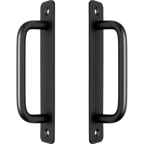 Deux poignées coulissantes en alliage d'aluminium - Panneau métallique de 148 mm pour portes de cuisine/placard/portes de grange - Argent (1/5)