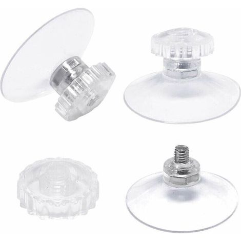 Ulisemlot de 30 Ventouses avec Filetage et écrous moletés Ø 45 mm, Transparentes, pour Voiture, Camping, vitre, Pare-Soleil (1/4)