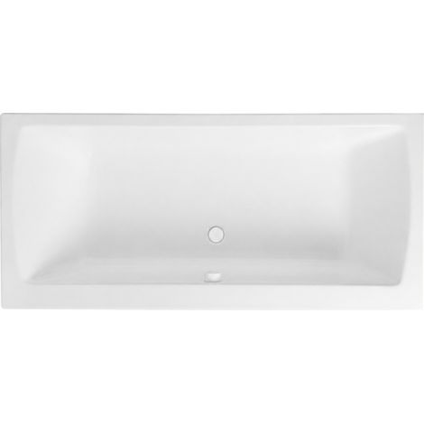 Bañera rectangular de 180x80 cm con patas VITRA Neon blancas + desagüe WIRQUIN con tapa y desagüe blancos.
