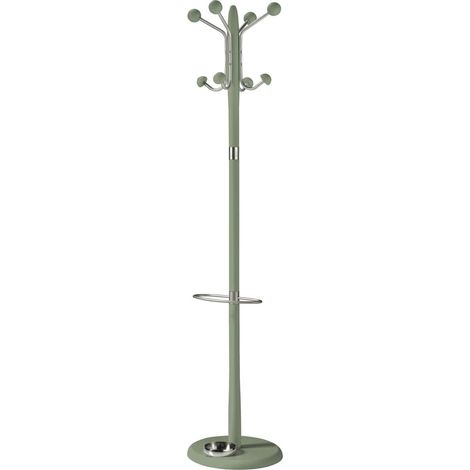 Perchero mod. 421 con paragüero herrajes en cromo satinado lacado verde, 180 cm(alto)37 cm(ancho)37 cm(largo) (1/2)
