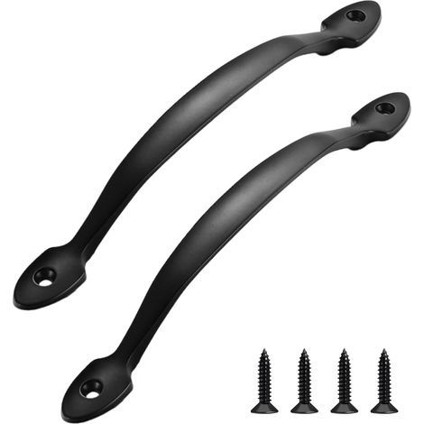 Poignée de porte, poignée de meuble 10 cm, poignée de cuisine noire, avec vis, poignée de porte en métal pour tiroir ou armoire, Garde