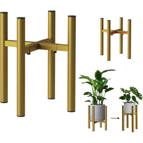 Support de plantes ajustable Or Métal 30 cm Support de fleurs 96474 Tabouret de fleurs Ajustable Moderne Tabouret de plantes Colonne de fleurs (1/5)