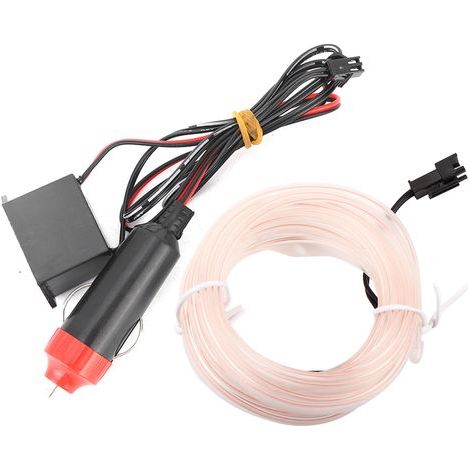 Ruban LED décoratif 4 mètres pour voiture, éclairage intérieur auto, bandeau lumineux EL froid blanc, accessoire de personnalisation (1/5)
