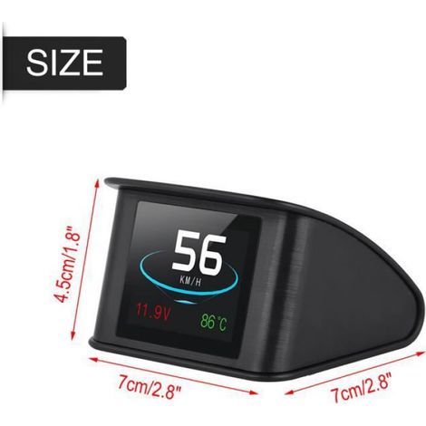 Voiture HUD Tête haute Affichage OBD2 P10 Vitesse avertissement (1/4)