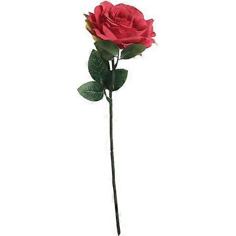 1 rose artificielle de 37 cm à composer soi-même, pour fête, mariage, bureau ou décoration intérieure.rouge (1/5)