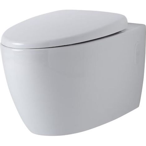 Milano Altham White Ceramic Bathroom Wall Hung Rimless Toilet WC and Soft Close Seat (1/5)