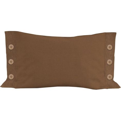Filiyano-Coussin décoratif en lin et coton 32 x 50 cm LINO camel, par Soleil d'Ocre marron (1/2)