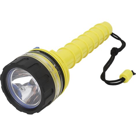 Lampe Torche Étanche LED Super Lumineuse pour Plongée Sous-Marine, Longue Autonomie, Antidérapante, Résistante à l'Eau, Idéal pour Activités Extérieures, Couleur Jaune-KZQ (1/5)