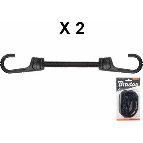 Lot de 2 tendeurs élastiques 1.2m ø 8mm crochet métal renforcé PVC