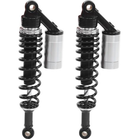 Paire d'amortisseurs moto 340mm suspension arrière ressort universel pour quad SUV noir argent (1/5)
