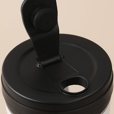 Mug mélangeur électrique 430 ml, 7000 tr/min, rechargeable, avec poignée en silicone, idéal pour les boissons protéinées et le café (noir). (1/5)