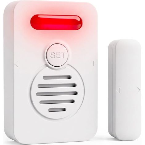 Alarme Porte Fenêtre avec Alerte Vocale, Détecteur d'Ouverture sans Fil avec 6 Messages Sonores, Volume Réglable 3 Niveaux, Capteur Magnétique pour Maison, Bureau et Réfrigérateur Sécurité Porte (1/5)