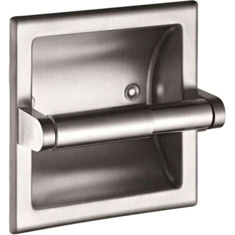Recessed Stainless Steel Toilet Paper Holder Roll Holder for Toilet, Bathroom, Kitchen - Silver (1/5)
