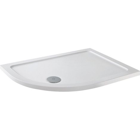 Modern Offset Quadrant Shower Tray 1200x800mm LH Low Profile Lightweight White (1/2)