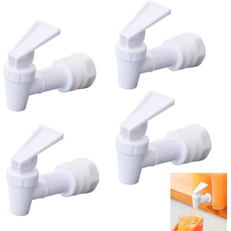 4 Pièces Réutilisable pour Robinet de Sortie en Plastique Blanc Robinet de Rechange pour La Distribution de Thé, Vin,Jus et Autres Boissons (1/5)