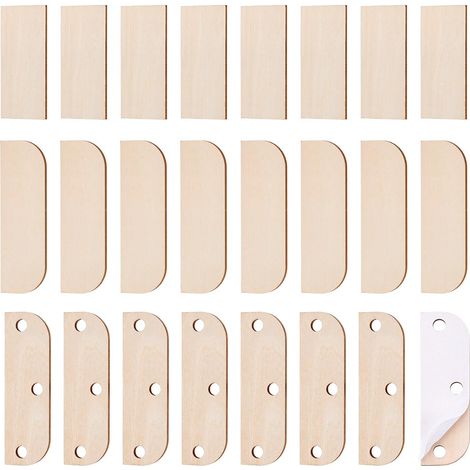 48pcs Plaques de remplissage de bord de porte en bois, 3 styles de plaques de réparation de charnière autocollantes, plaques de réparation de bord de porte en bois pour usage domestique (1/5)