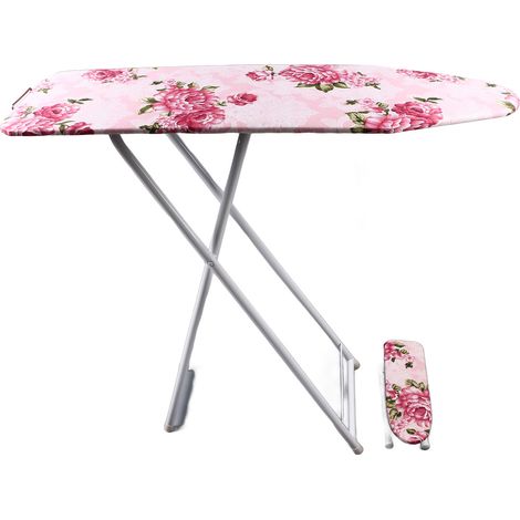 Table à repasser pliable extensible 90cm stable motif floral, avec planche à manches pour couture, atelier, maison (1/5)