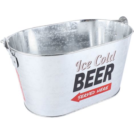 Seau à bière ovale grande capacité avec anse latérale, style anti-rouille, seau à champagne pour bar et barbecue, type glacé (1/5)