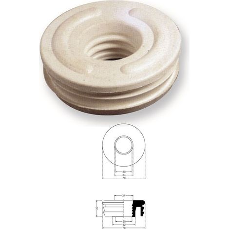 Morsetto gomma bianca per vasi foro mm.67, canotti mm.30 185400GB