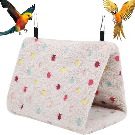 Nid D'Oiseau Hamac, Hamster Perroquet Suspendu Cage Tente, Nid d'Oiseau Chaud en Peluche, Mignon Hamac pour Animaux Doux avec Crochet, Hamac Jouet (1/4)