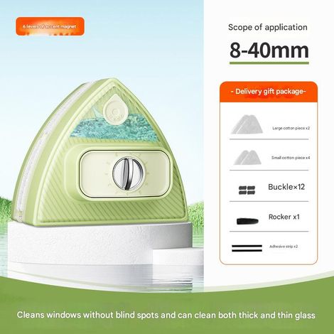 Nettoyeur de vitres magnétique, essuie-glace magnétique double réglable, outil de nettoyage, vitres de grande hauteur (pour épaisseur de 8 à 40 mm) (1/5)
