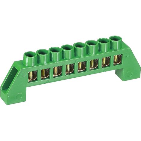 Borne Mise Terre Vis Bloc Barrière Laiton Bande 8 Positions Vert pour Électrique Distribution (1/5)