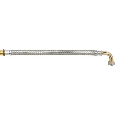 Flexible tressé KTW-A inox L 2000 mm 1/2" coude fem x male (1/2)