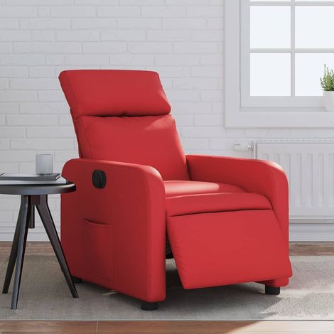 Fauteuil inclinable électrique-Chaise de relaxation-Fauteuil Relax Rouge Similicuir 787521 (1/5)