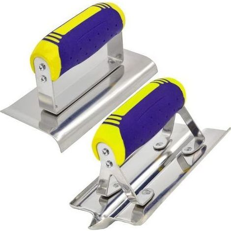 Set aus 2 Edelstahl-Betonwerkzeugen für Betonbordsteine (15,2 x 7,6 cm, 1,27 cm Durchmesser) und Nutfräser (15,2 x 7,6 cm, 1,27 cm breit, 1,27 cm tief) (1/5)