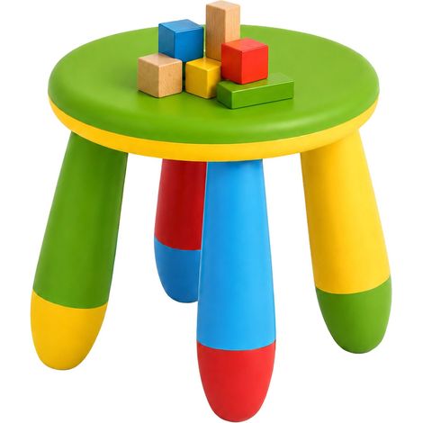 Taburete infantil de plástico multicolor, altura del asiento: 26 cm (1/5)