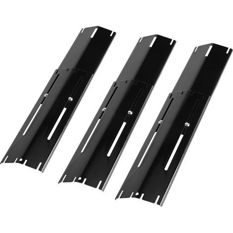 3 Set 29.8-53.3cm Plaque Chauffante Universelle pour Grill, Acier Inoxydable 430 Dompteur de Flammes Réglable pour BBQ(Noir) (1/5)
