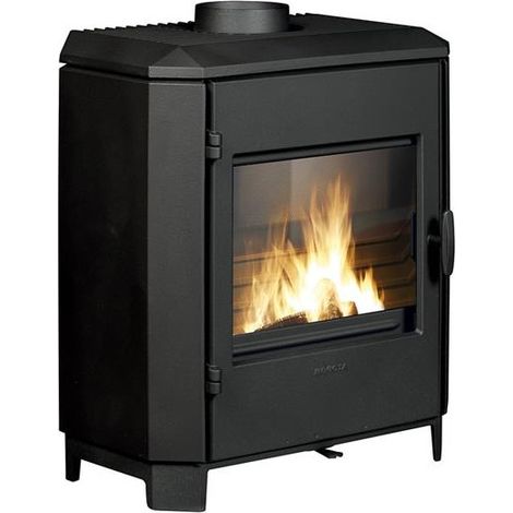 Invicta – Poêle à bois fonte Carolo anthracite – Puissance 8 kW – Surface de chauffe 40 à 100 m² – Rendement 77% – Flamme verte 7 étoiles