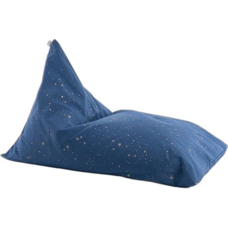 Nobodinoz Sitzsack 'Essaouira' Sternenmuster - Nachtblau & Gold (1/2)
