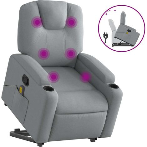 Maison Exclusive - Sillón de masaje reclinable de pie de tela gri