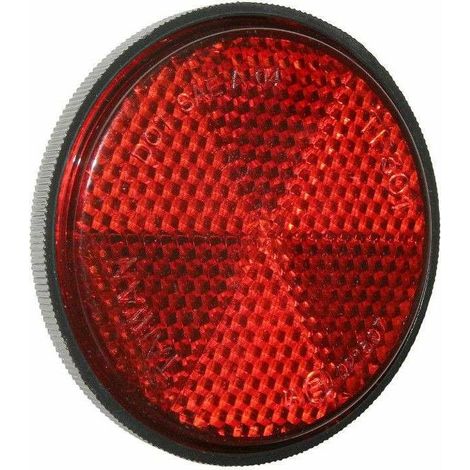 – Réflecteur catadioptre arrière rouge rond 60mm à visser – Visibilité accrue pour vélo, remorque, tracteur – Conception universelle (1/2)