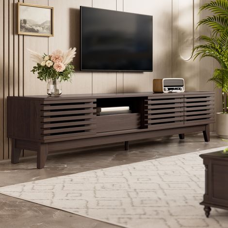 meuble tv rangement 170 cm 3 portes bois naturel HAVRYA (1/5)