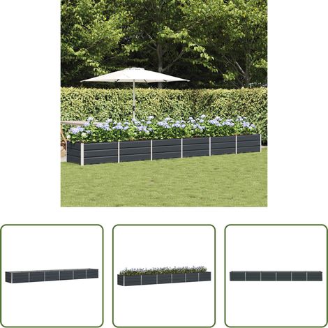 Garten - Pflanzkübel Anthrazit 480 x 80 x 45 cm Stahl (1/5)