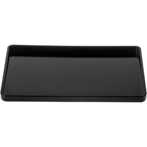 Petit plateau de service rectangulaire en acrylique noir pour cuisine, boissons, nourriture ou salle de bain (30 x 19 x 2 cm)