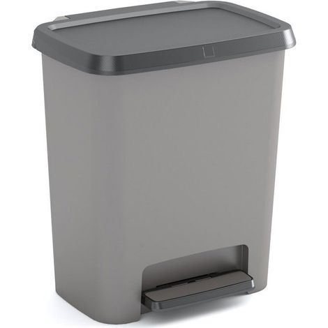 Tretmülleimer - CURVER - COMPATTA - 25 L - Anthrazitgrau - Polypropylen