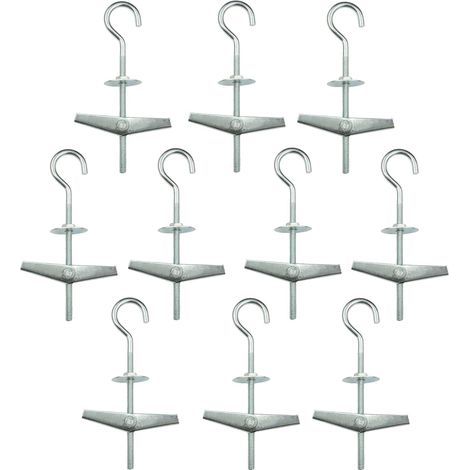 CSPARKV Lot de 10 ancrages à ressort 94cm-fixation de faux plafond, charnière en plaques de plâtre, boulons à œil pour cloisons sèches-acier galvanisé Cr3 + (1/4)