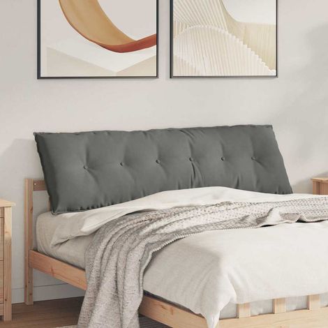 vidaXL Coussin de Dos Gris foncé 160 x 50 cm Tissu en microfibre