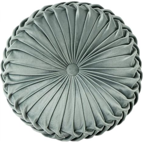 1 round light green chair cushion, 35 cm in diameter and 10 cm high. Washable seat cushion made of memory foam. (1/5)