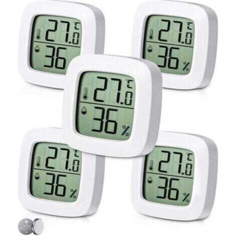5-Piece Digital Indoor Thermometer Hygrometer Set, Comfort Level Indicator, Small High-Precision Digital Thermometer Hygrometer, Baby Room Thermometer for Living Room, Warehouse, Bedroom, by DEBUN