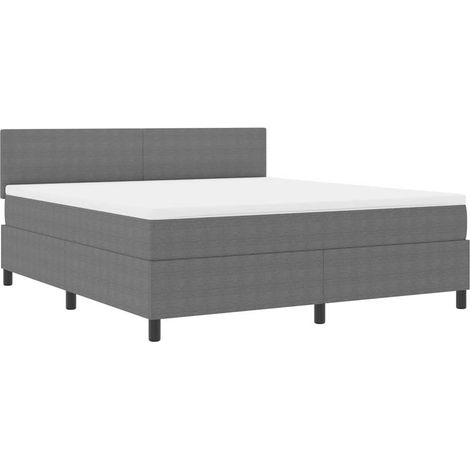 Boxspringbett Hellgrau und Weiß 203 x 180 x 88 cm Cordstoff vidaXL