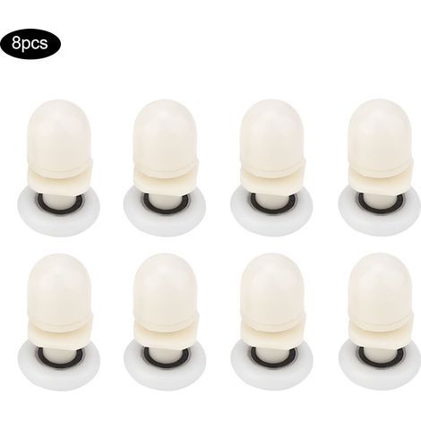 8 pièces Roulettes Coulissantes en Plastique Durable pour Porte Vitrée de Salle de Bain (25mm) (1/5)