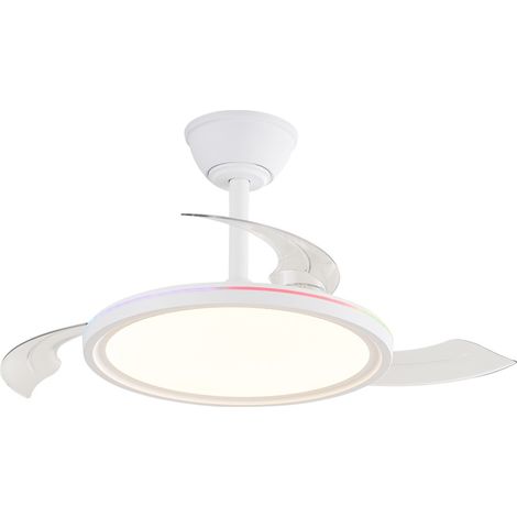 Ventilador LED aspas retráctiles Rexus RGB 24+7W blanco (1/3)
