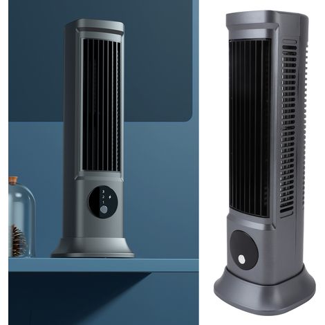 Ventilador USB profesional, silencioso y sin turbina con 3 velocidades – Ventilador de mesa vertical para dormitorio, oficina y hogar (ABS, 29 cm, gris) (1/5)