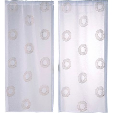 AUTRES Paire De Vitrages Tamisant, Cosmos Doré L.60 X H.120 Cm (1/4)