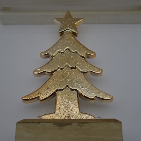 Albero di natale oro con luci 19cm per decorazioni addobbi casa vetrine negozio (1/4)